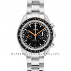 Racing Omega Co-Axial Master Chronometer Black Dial with Orange Hands in Steel