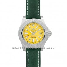 Avenger II Seawolf Yellow Dial in Steel on Leather Strap Avenger II Seawolf Yellow Dial in Steel on Leather Strap