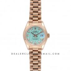 Ladies Datejust 279175 Tiffany Dial with Diamonds Markers in Rose Gold