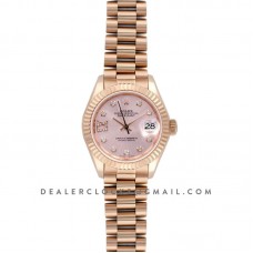 Ladies Datejust 279175 Pink Dial with Diamonds Markers in Rose Gold Ladies Datejust 279175 Pink Dial with Diamonds Markers in Rose Gold