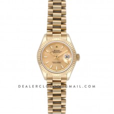 Ladies Datejust 279178 Champagne Dial with Stick Markers in Gold