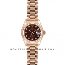 Ladies Datejust 279175 Chocolate Dial with Diamond Markers in Rose Gold