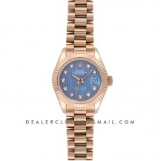 Ladies Datejust 279175 Blue Dial with Diamonds Markers in Rose Gold