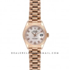 Ladies Datejust 279175 White Dial with Diamonds Markers in Rose Gold Ladies Datejust 279175 White Dial with Diamonds Markers in Rose Gold
