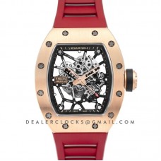 RM 035-02 Black Toro Americas in Rose Gold on Red Rubber Strap