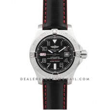 Avenger II Seawolf Black Dial in Steel on Leather Strap Avenger II Seawolf Black Dial in Steel on Leather Strap