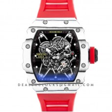 RM 035-01 Rafael Nadal Last Edition in White TPT Quartz / NTPT Carbon on Red Rubber Strap RM 035-01 Rafael Nadal Last Edition in White TPT Quartz / NTPT Carbon on Red Rubber Strap