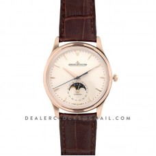 Master Ultra Thin Moonface 39mm Beige Dial on Brown Leather Strap