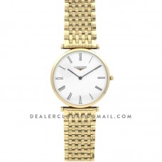 La Grande Classique De Longines 37mm White Dial in Yellow Gold on Bracelet La Grande Classique De Longines 37mm White Dial in Yellow Gold on Bracelet