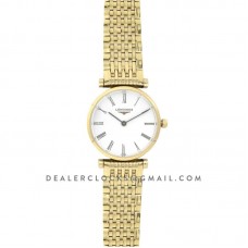 La Grande Classique De Longines 24mm White Dial in Yellow Gold on Bracelet