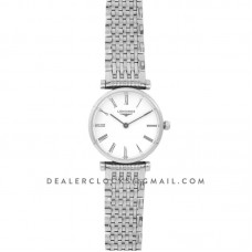 La Grande Classique De Longines 24mm White Dial in Steel on Bracelet