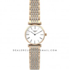 La Grande Classique De Longines 24mm White Dial in Rose Gold on Two Toned Bracelet