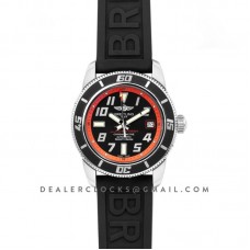 Superocean II 42 Black/Red Dial in Steel