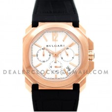 Octo Velocissimo Chronograph Rose Gold White Dial