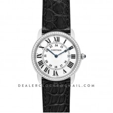 Ronde Louis Cartier Watch 36mm White Dial in White Gold on Black Alligator Leather Strap Ronde Louis Cartier Watch 36mm White Dial in White Gold on Black Alligator Leather Strap