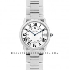 Ronde Solo de Cartier Watch 36mm White Dial in Steel on Bracelet Ronde Solo de Cartier Watch 36mm White Dial in Steel on Bracelet