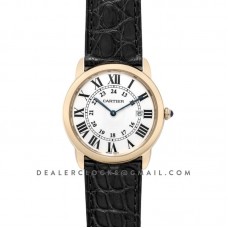 Ronde Solo de Cartier 36mm White Dial in Yellow Gold on Black Alligator Leather Strap Ronde Solo de Cartier 36mm White Dial in Yellow Gold on Black Alligator Leather Strap