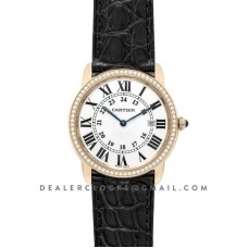 Ronde Louis Cartier Watch 36mm White Dial in Yellow Gold on Black Leather Strap Ronde Louis Cartier Watch 36mm White Dial in Yellow Gold on Black Leather Strap