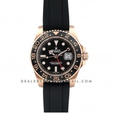 GMT Master II in Rose Gold on Rubber Strap