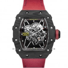 RM 035-01 Rafael Nadal Carbon on Red Nylon Strap RM 035-01 Rafael Nadal Carbon on Red Nylon Strap