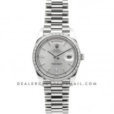 Day-Date 40 White Gold Diamond Bezel 228349 Silver Dial