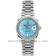Day-Date 40 Platinum Diamond Bezel 228396 Ice Blue Dial