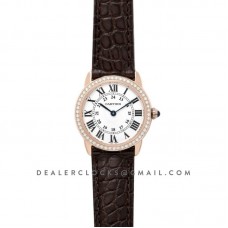 Ronde Louis Cartier Watch 29mm White Dial in Pink Gold on Brown Leather Strap Ronde Louis Cartier Watch 29mm White Dial in Pink Gold on Brown Leather Strap
