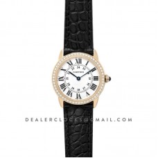 Ronde Louis Cartier Watch 29mm White Dial in Yellow Gold on Black Leather Strap Ronde Louis Cartier Watch 29mm White Dial in Yellow Gold on Black Leather Strap