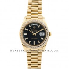 Day-Date 40 Yellow Gold Diamond Bezel 228398 Black Dial