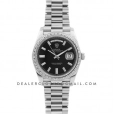 Day-Date 40 White Gold Diamond Bezel 228349 Black Dial