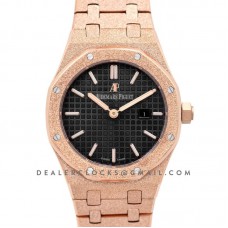 Lady Royal Oak 67650OR Black Dial in Frosted Rose Gold