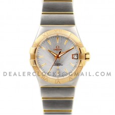 Constellation 38mm White Sunburst Dial Bi Metal Gold