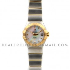 Constellation Ladies 27mm White Mother of Pearl Dial Bi Metal Yellow Gold