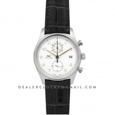 Portugieser Chronograph Classic IW3903 White Dial in Steel
