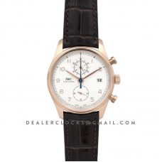 Portugieser Chronograph Classic IW3903 White Dial in Rose Gold