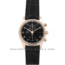 Portugieser Chronograph Classic IW3903 Black Dial in Rose Gold