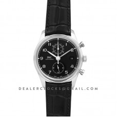 Portugieser Chronograph Classic IW3903 Black Dial in Steel