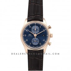 Portugieser Chronograph Classic IW3903 Blue Dial in Rose Gold
