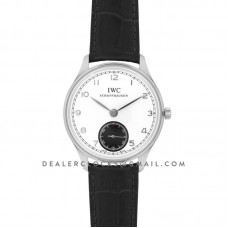 Portuguese Hand Wound Eight Days IW545405 White Dial in Steel