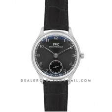 Portuguese Hand Wound Eight Days IW510202 Black Dial in Steel