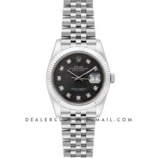 Datejust 36 116234 Black MOP Dial with Diamond Markers Datejust 36 116234 Black MOP Dial with Diamond Markers