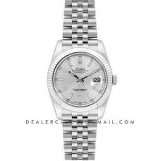 Datejust 41 126334 Silver Dial Stick Markers in White Gold
