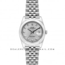 Datejust 36 116234 Silver Dial with Diamond Markers Datejust 36 116234 Silver Dial with Diamond Markers