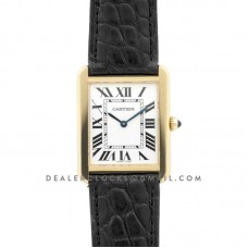 Tank Solo Watch in Yellow Gold on Alligator Strap Tank Solo Watch in Yellow Gold on Alligator Strap
