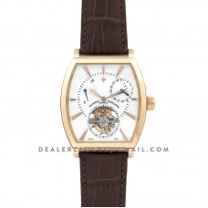 Malte Tourbillion White Dial in Rose Gold on Brown Leather Strap Malte Tourbillion White Dial in Rose Gold on Brown Leather Strap