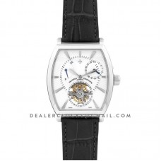 Malte Tourbillion White Dial in Steel on Black Leather Strap Malte Tourbillion White Dial in Steel on Black Leather Strap