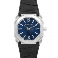 Octo Solotempo Blue Dial with Silver Markers on Black Leather Strap Octo Solotempo Blue Dial with Silver Markers on Black Leather Strap