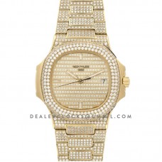 Nautilus Jumbo 5711 Diamond Dial in Yellow Gold with Paved Diamonds Nautilus Jumbo 5711 Diamond Dial in Yellow Gold with Paved Diamonds