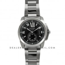 Calibre de Cartier Black Dial on Steel Bracelet Calibre de Cartier Black Dial on Steel Bracelet