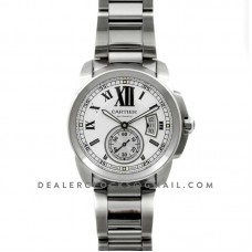 Calibre de Cartier White Dial on Steel Bracelet Calibre de Cartier White Dial on Steel Bracelet